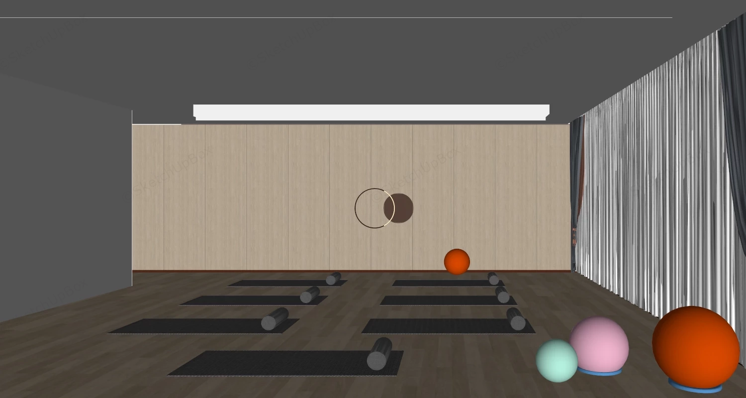 Yoga Studio Interior sketchup model preview - SketchupBox