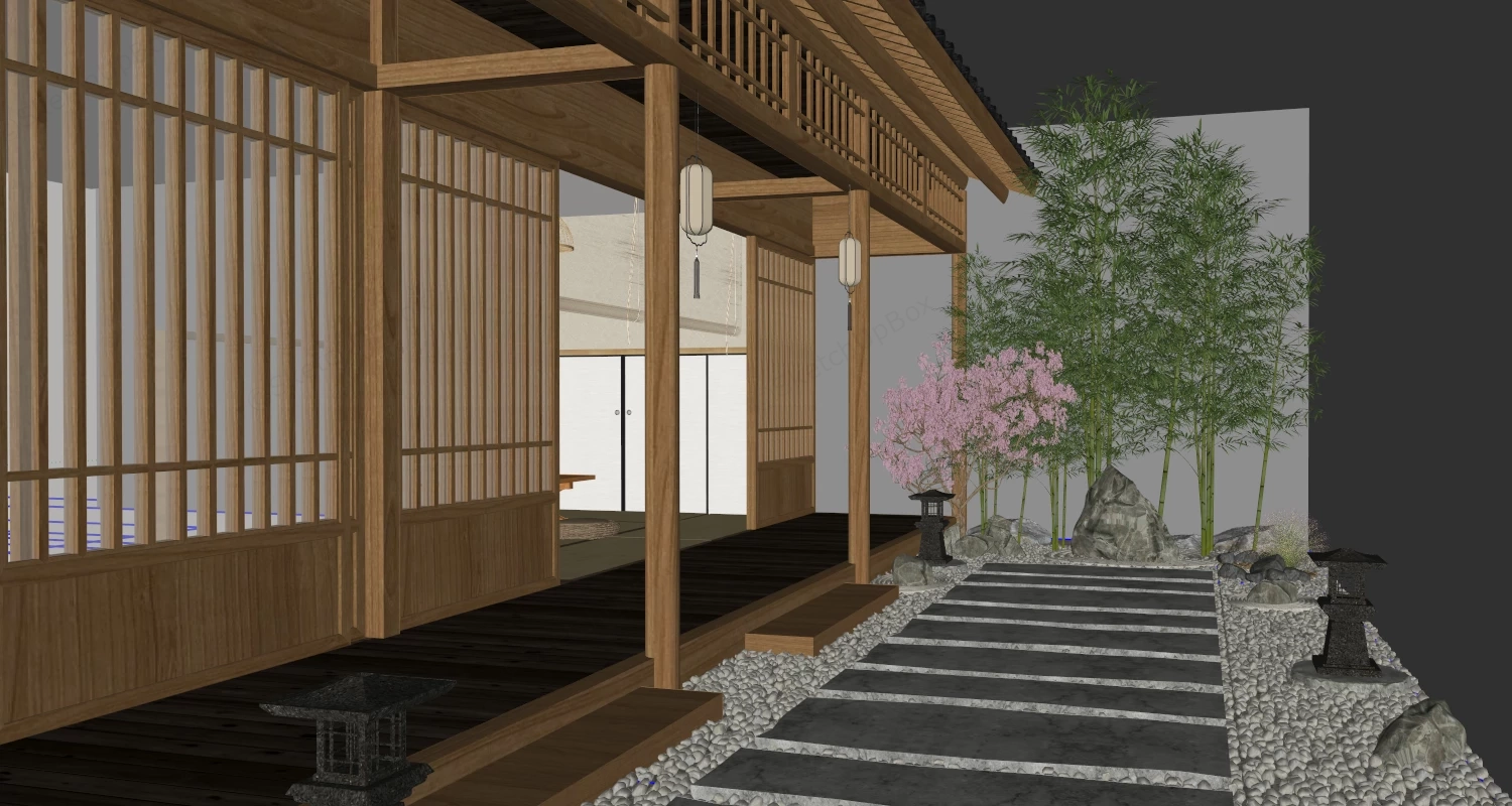 Small Japanese Garden Ideas sketchup model preview - SketchupBox