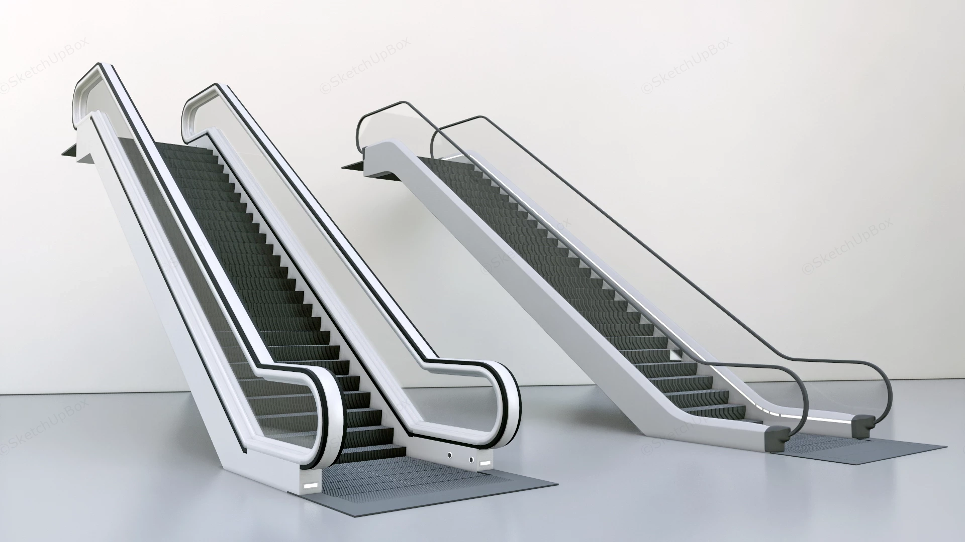 Modern Escalator sketchup model preview - SketchupBox
