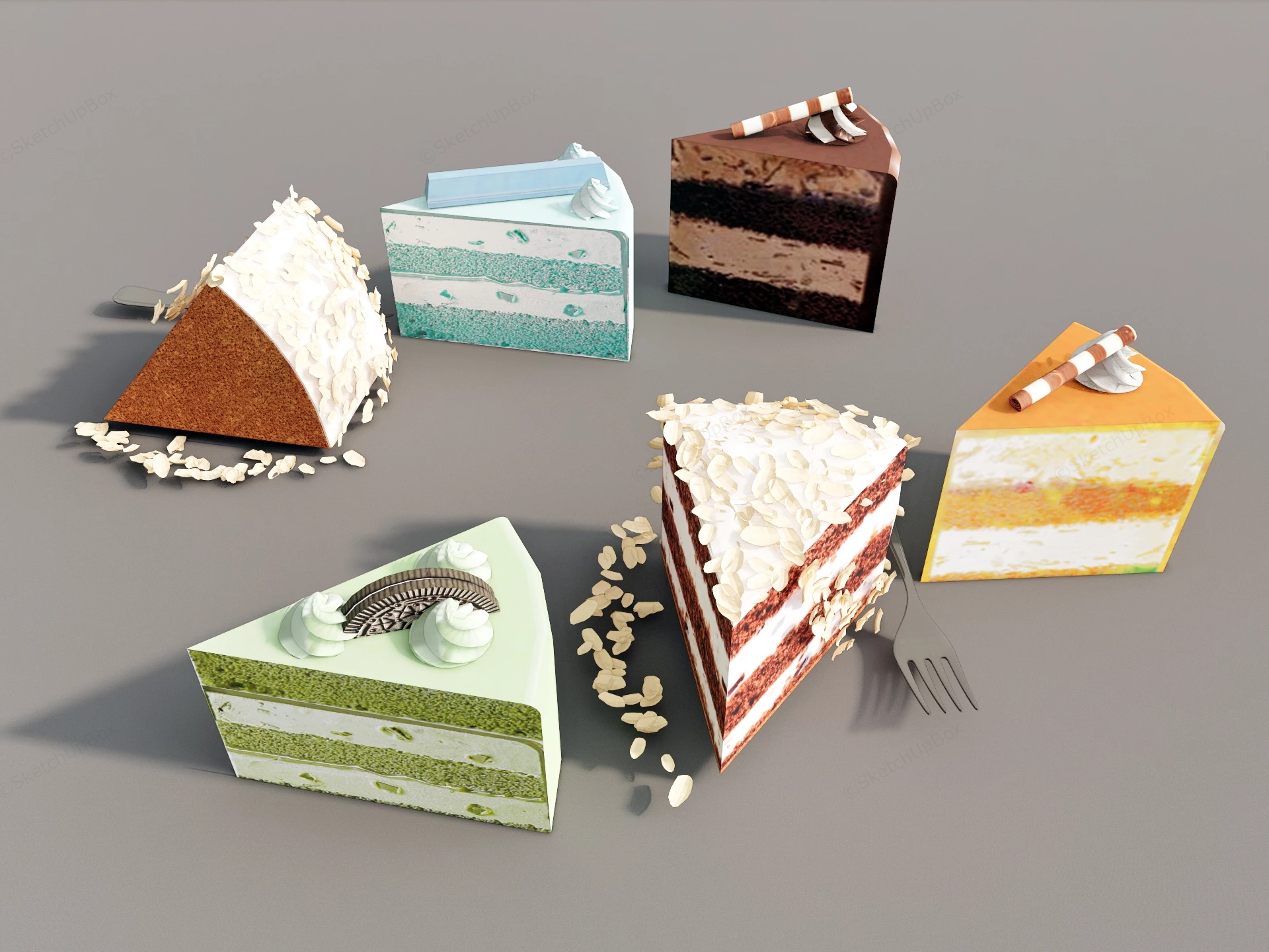 Different Pieces Of Cake sketchup model preview - SketchupBox