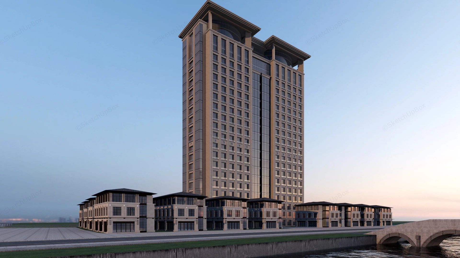 City Office Buildings sketchup model preview - SketchupBox