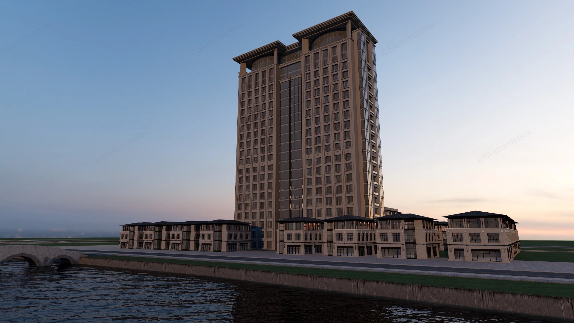 City Office Buildings sketchup model preview - SketchupBox