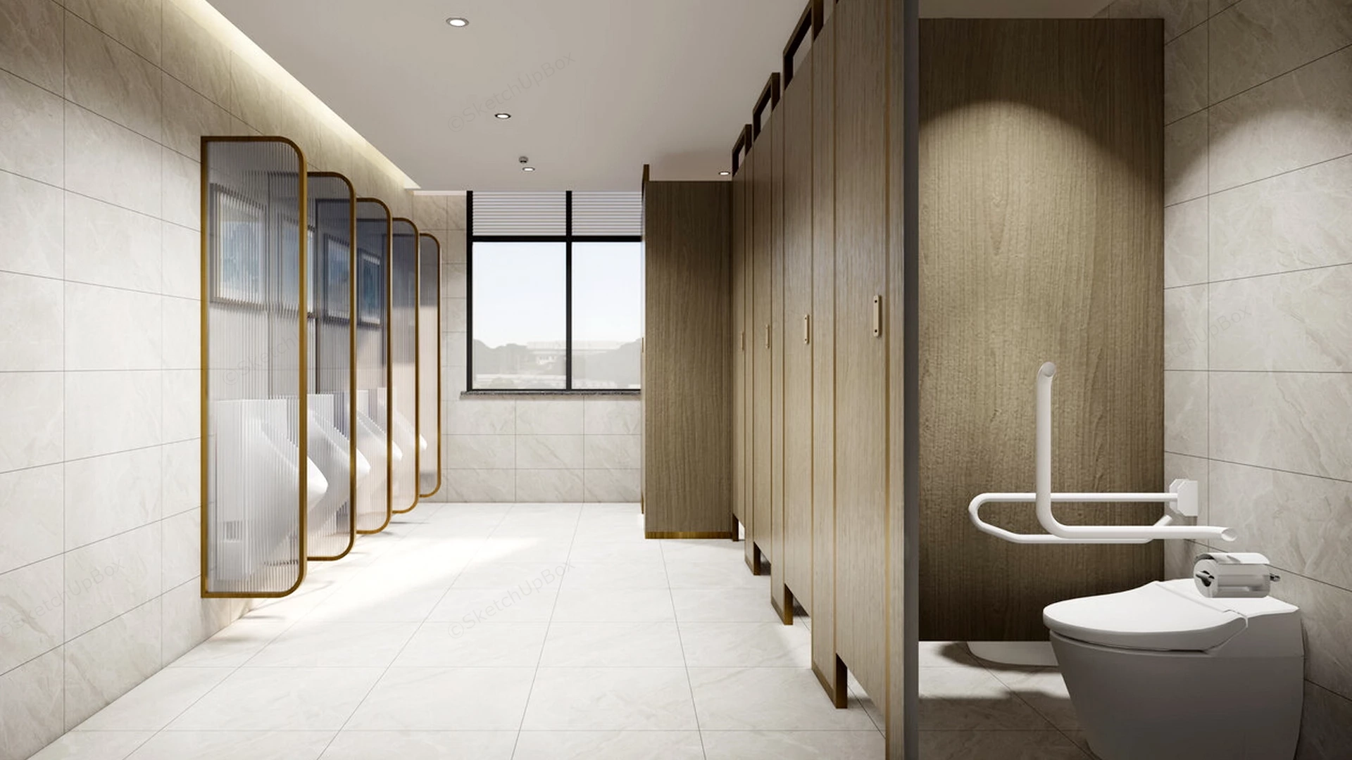 Public Toilet Design sketchup model preview - SketchupBox