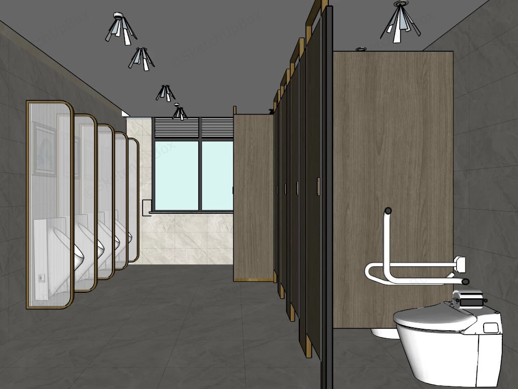 Public Toilet Design sketchup model preview - SketchupBox