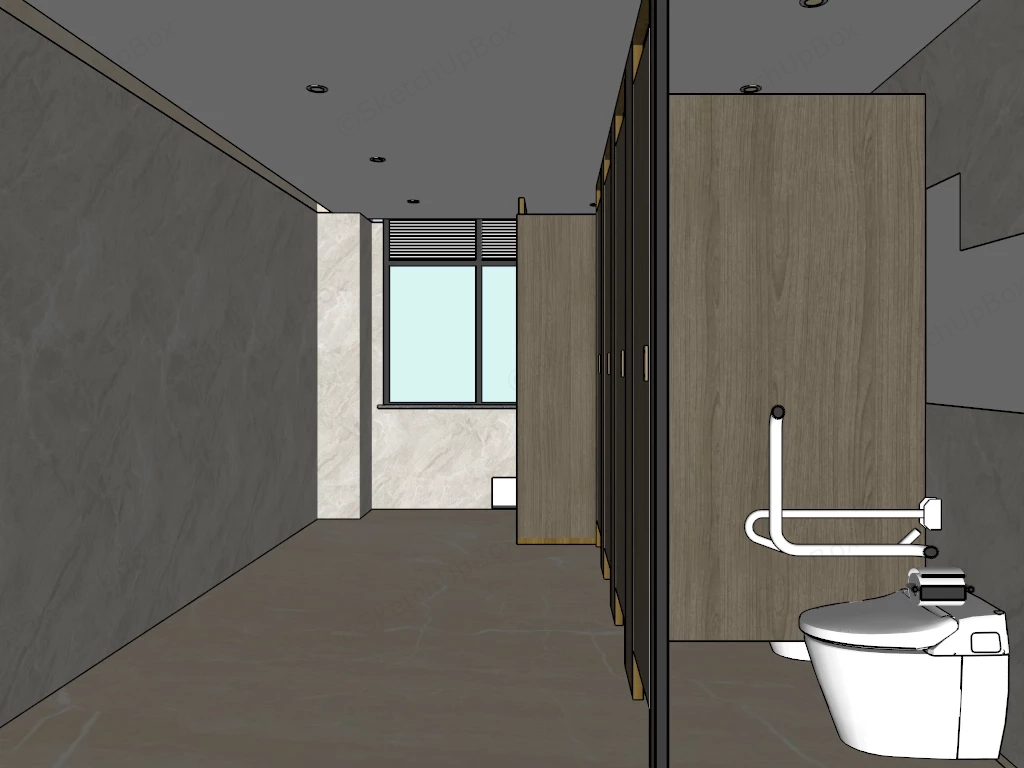 Public Toilet Design sketchup model preview - SketchupBox