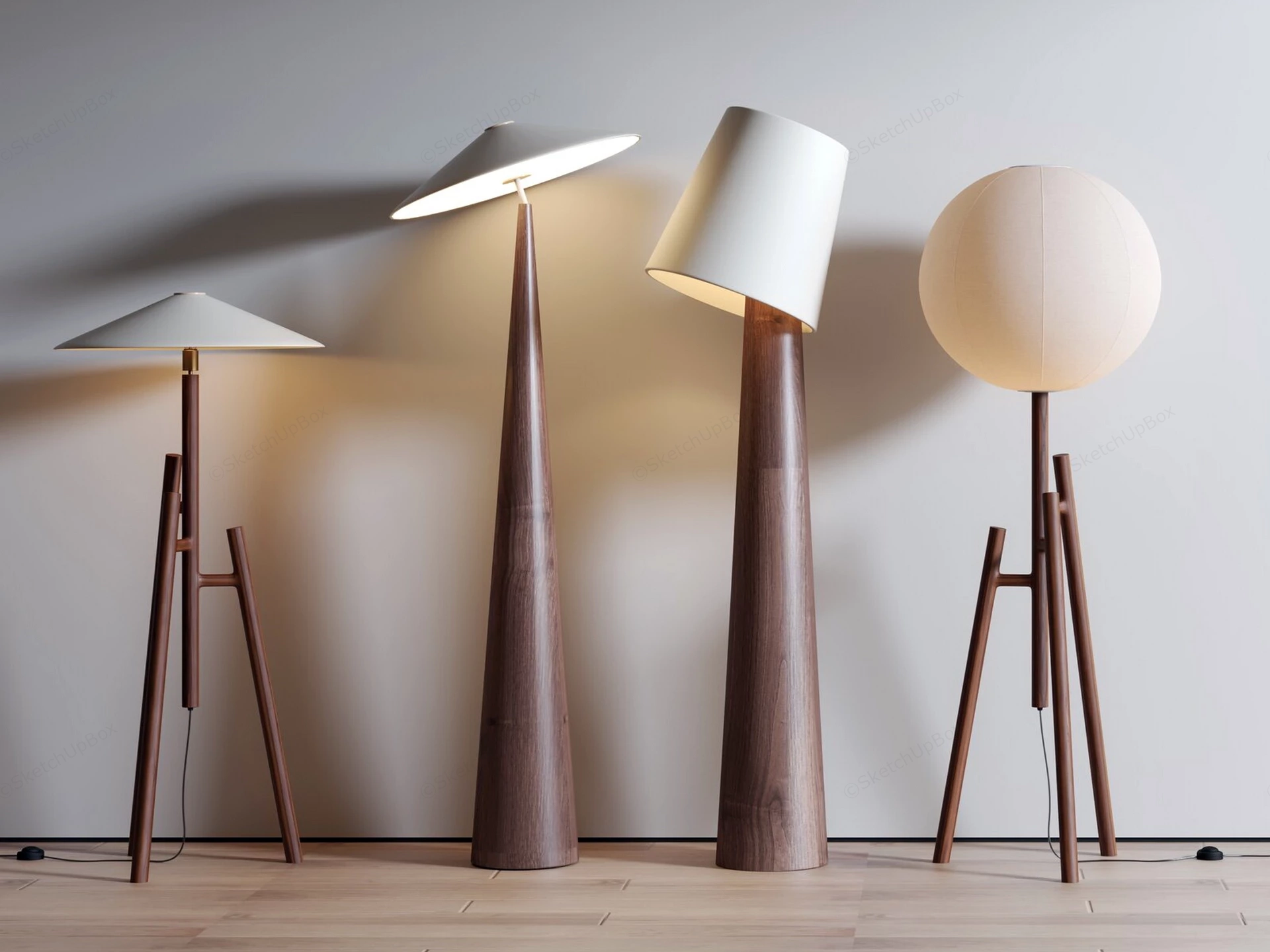 Wabi Sabi Floor Lamps sketchup model preview - SketchupBox