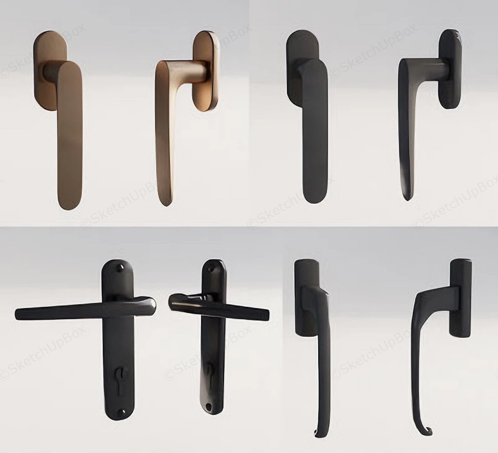 Modern Door Handles sketchup model preview - SketchupBox