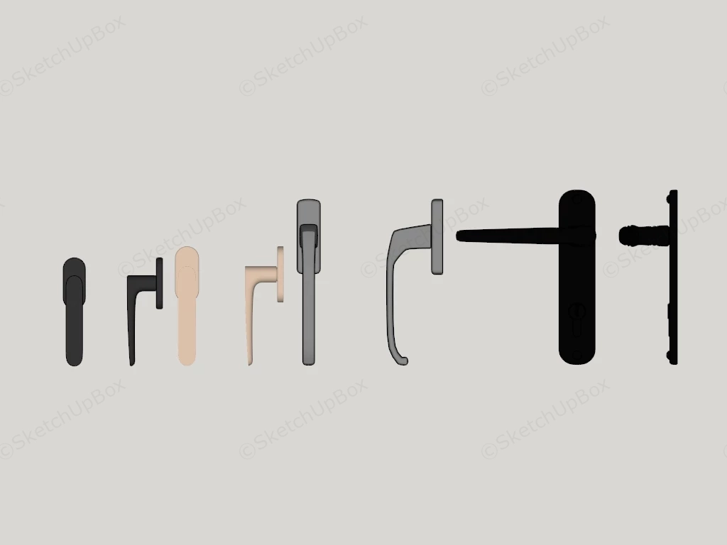 Modern Door Handles sketchup model preview - SketchupBox