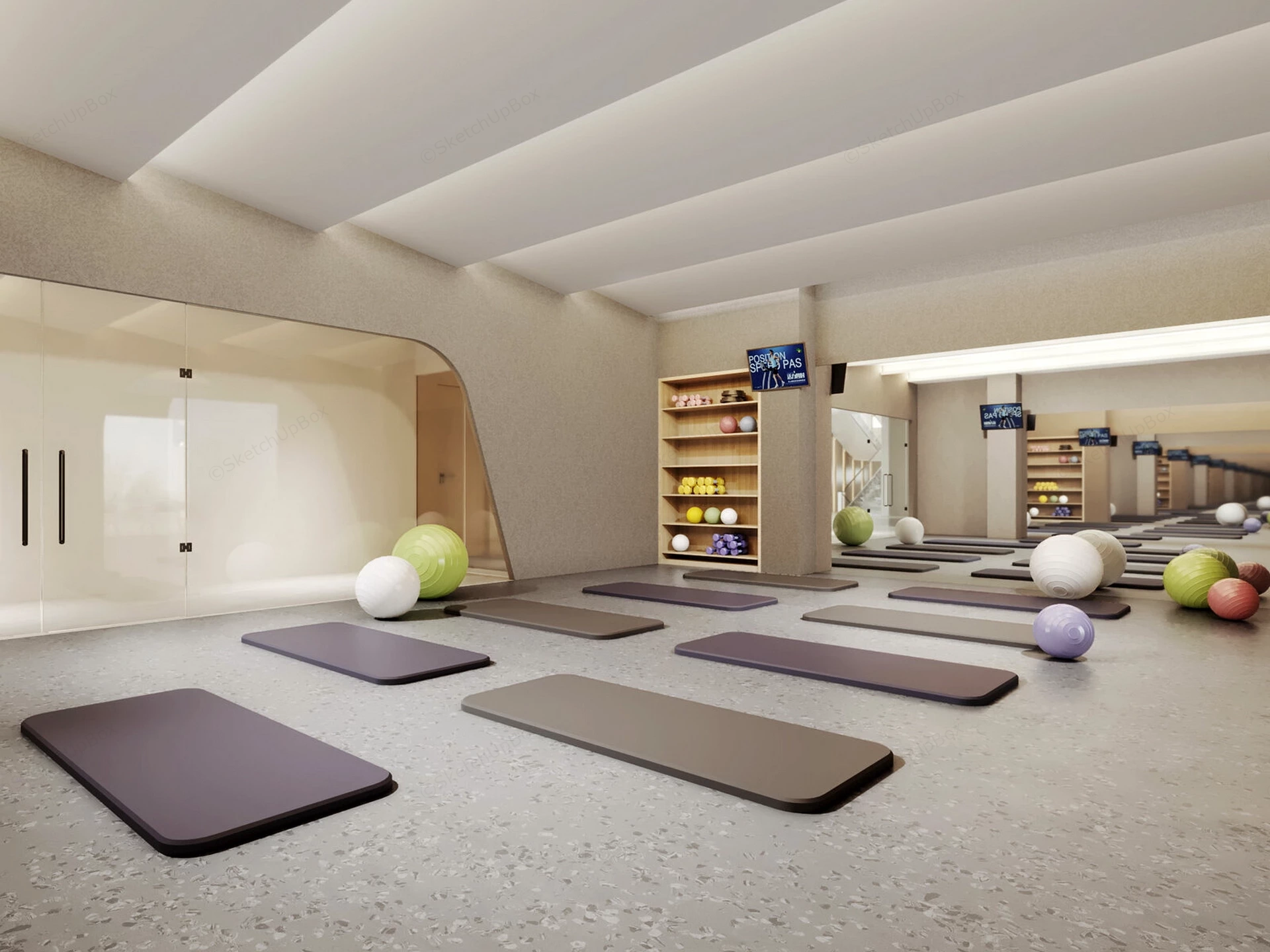 Yoga Studio Interior sketchup model preview - SketchupBox