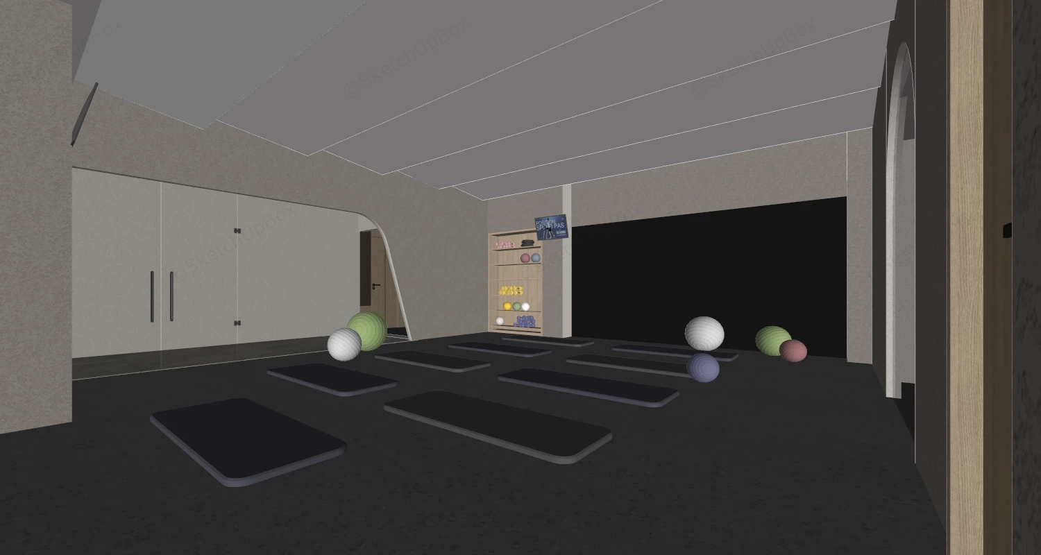 Yoga Studio Interior sketchup model preview - SketchupBox