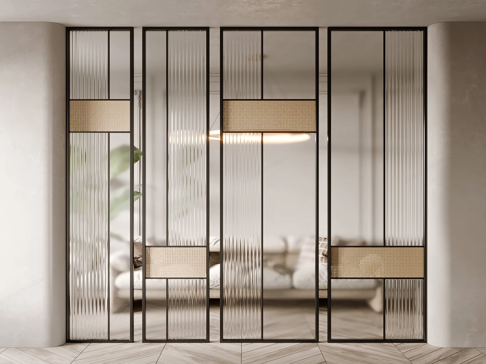 Residential Glass Room Dividers sketchup model preview - SketchupBox