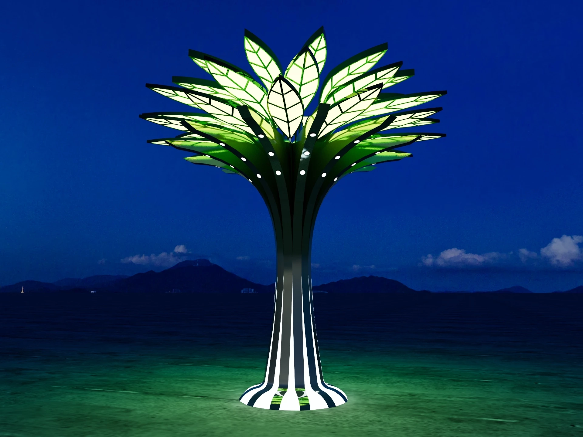 Landscape Shade Structure Lighting sketchup model preview - SketchupBox