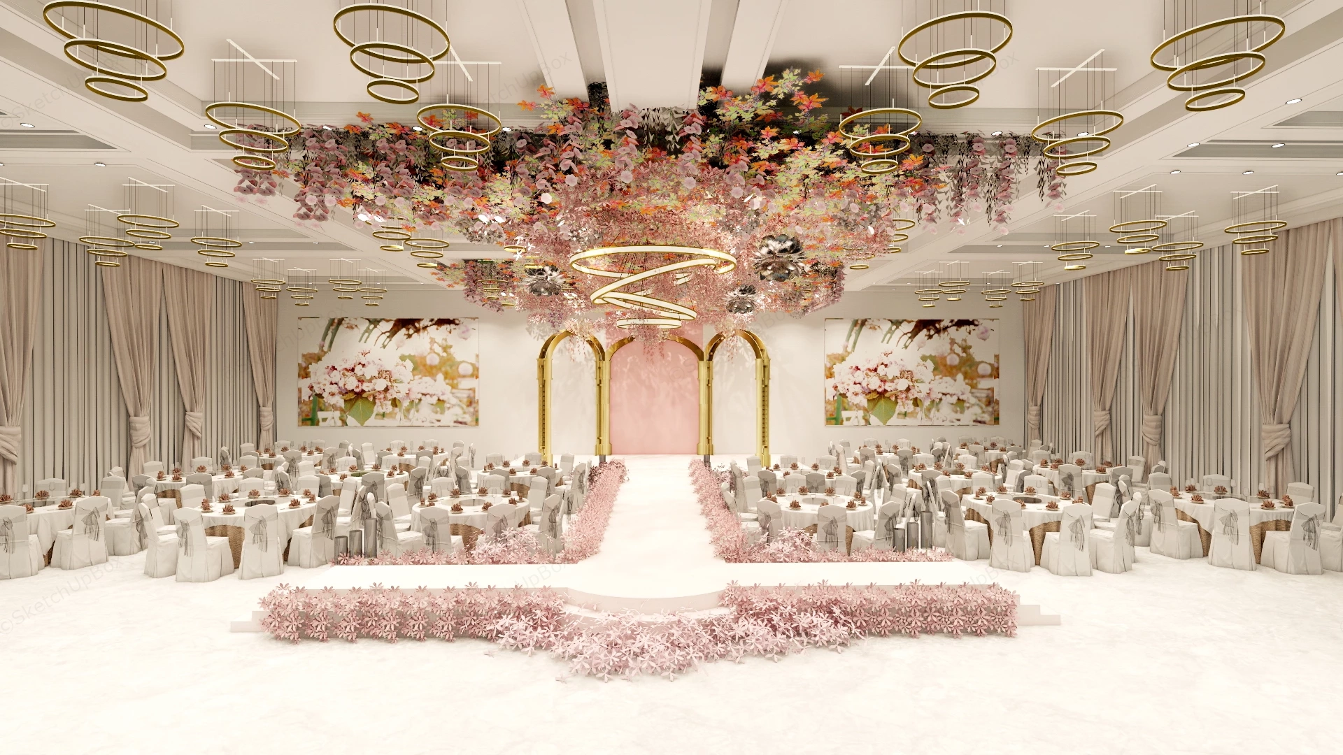 Wedding Reception Venue Design sketchup model preview - SketchupBox