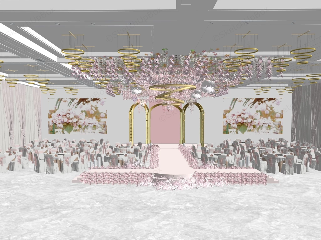 Wedding Reception Venue Design sketchup model preview - SketchupBox