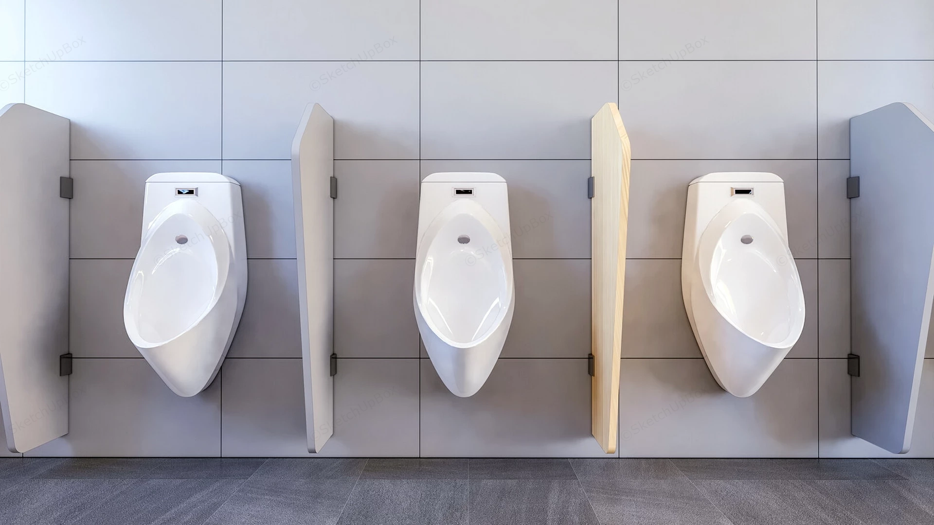 Men Bathroom Urinals sketchup model preview - SketchupBox