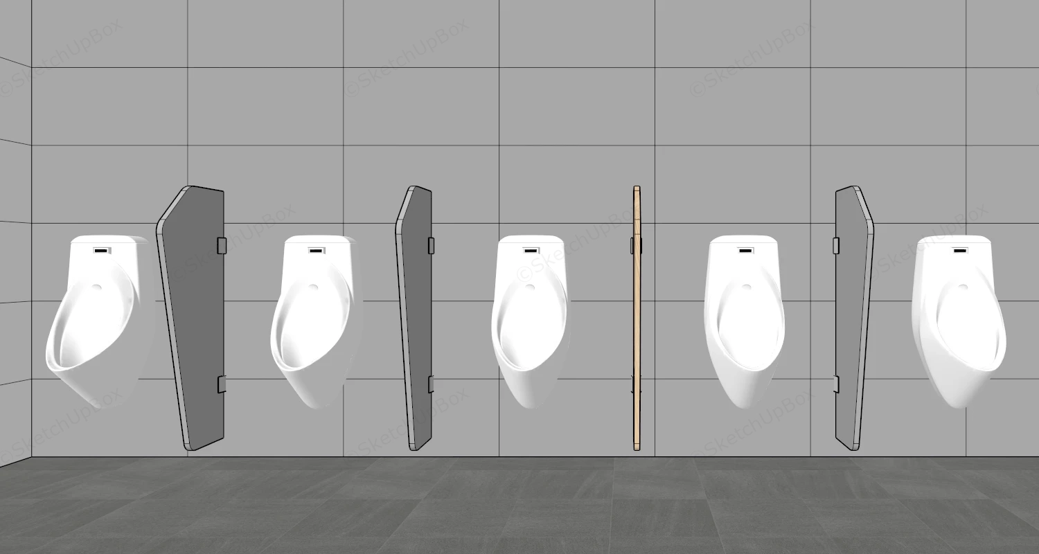 Men Bathroom Urinals sketchup model preview - SketchupBox