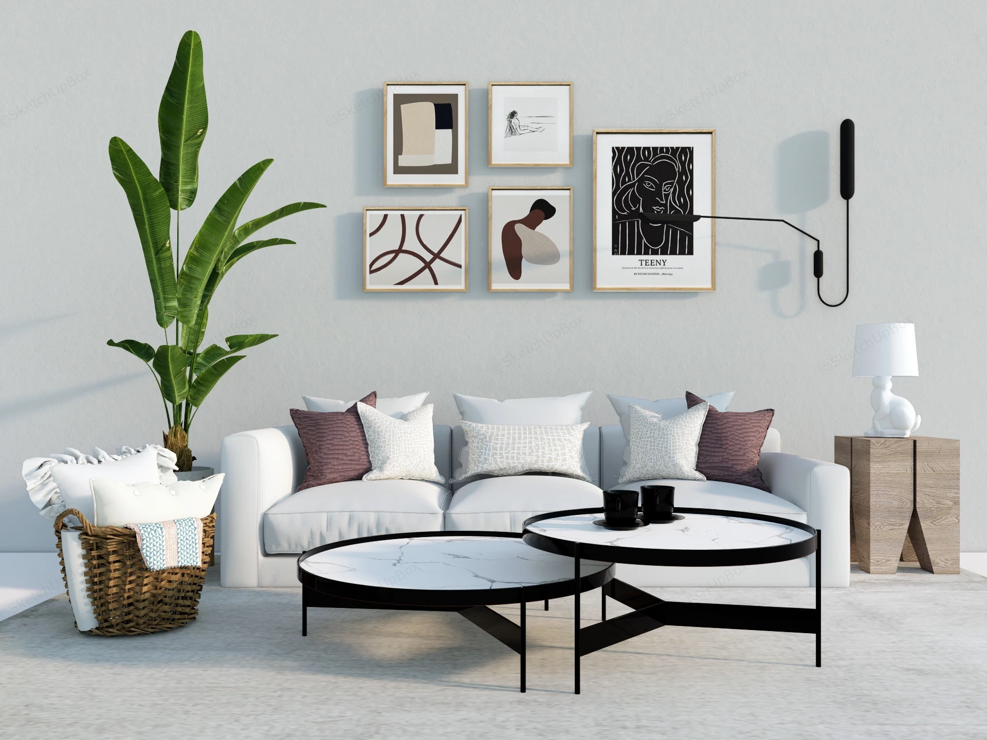 Small Space Living Room Set sketchup model preview - SketchupBox