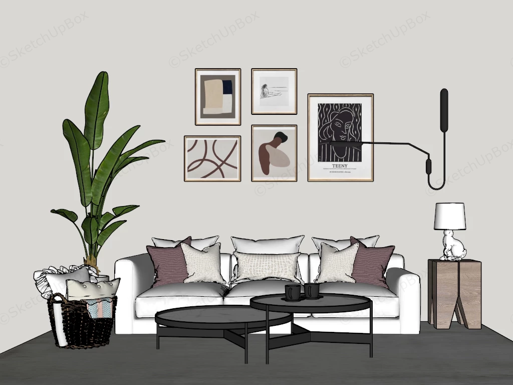 Small Space Living Room Set sketchup model preview - SketchupBox