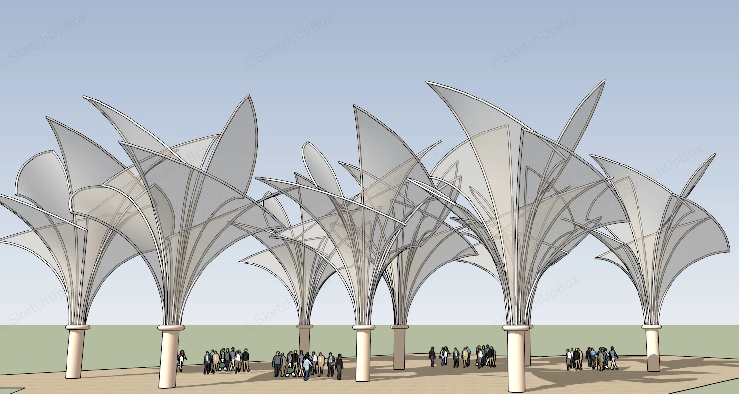 Tree Structure Canopies For Urban Spaces sketchup model preview - SketchupBox