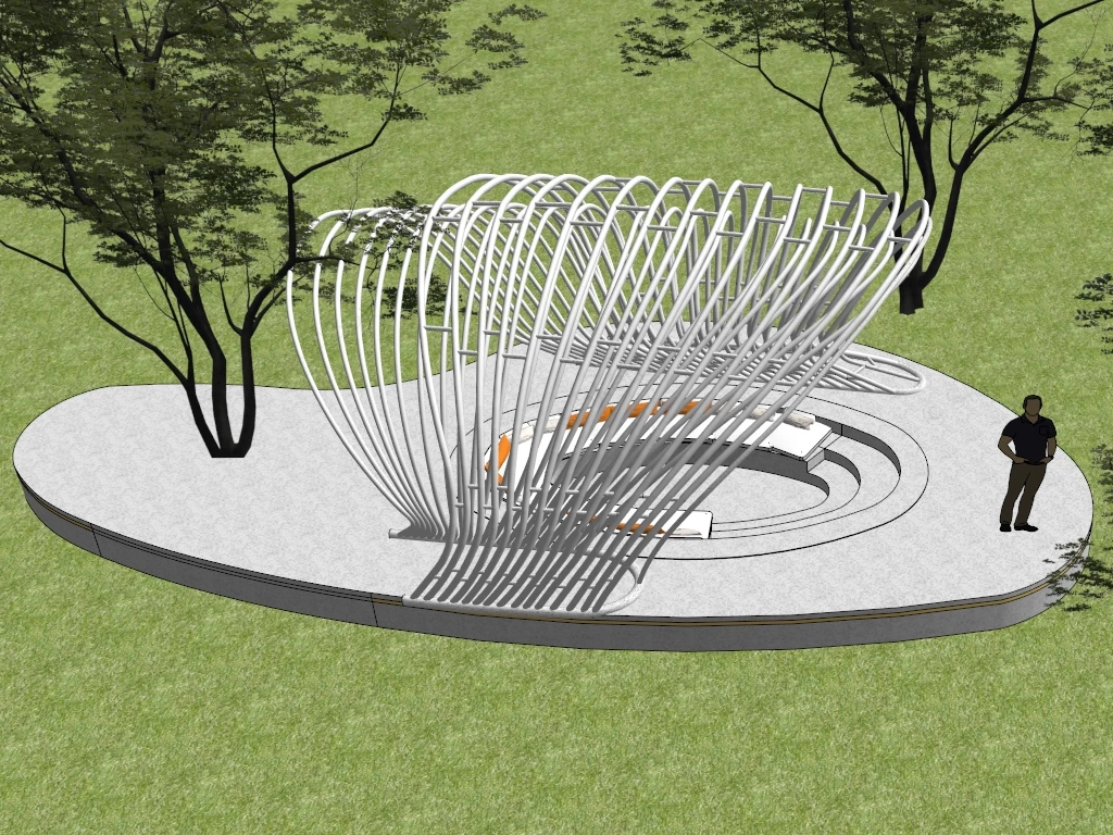 Patio Set With Canopy Structure sketchup model preview - SketchupBox