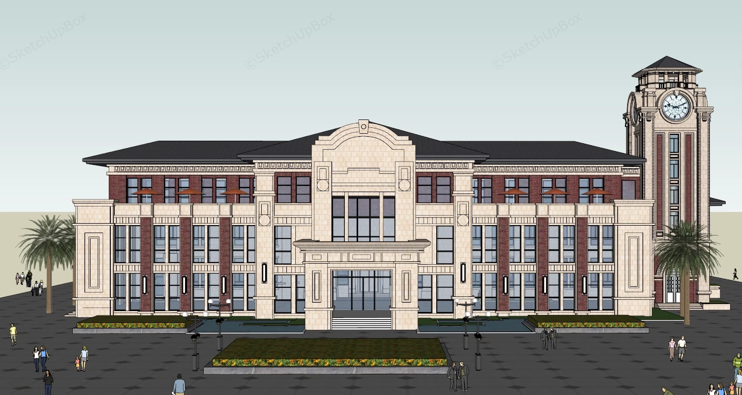 Modern Eclecticism Architecture sketchup model preview - SketchupBox