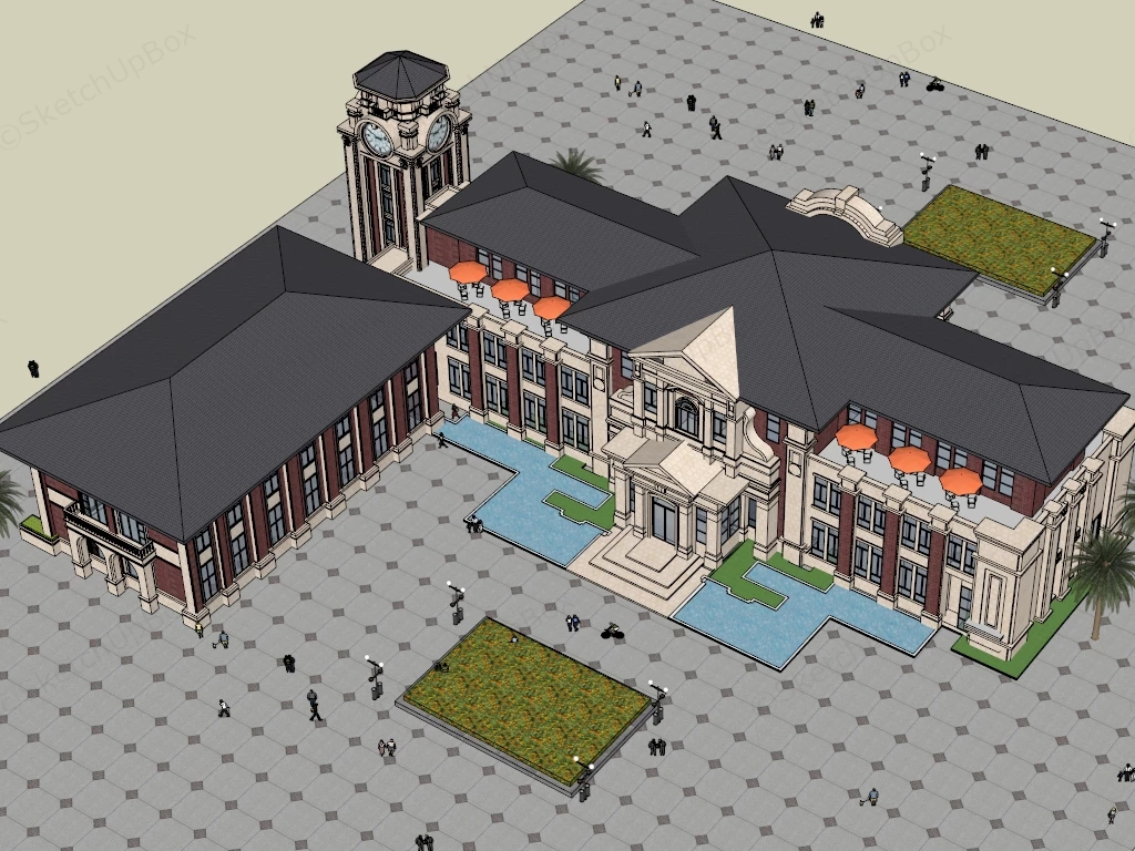 Modern Eclecticism Architecture sketchup model preview - SketchupBox
