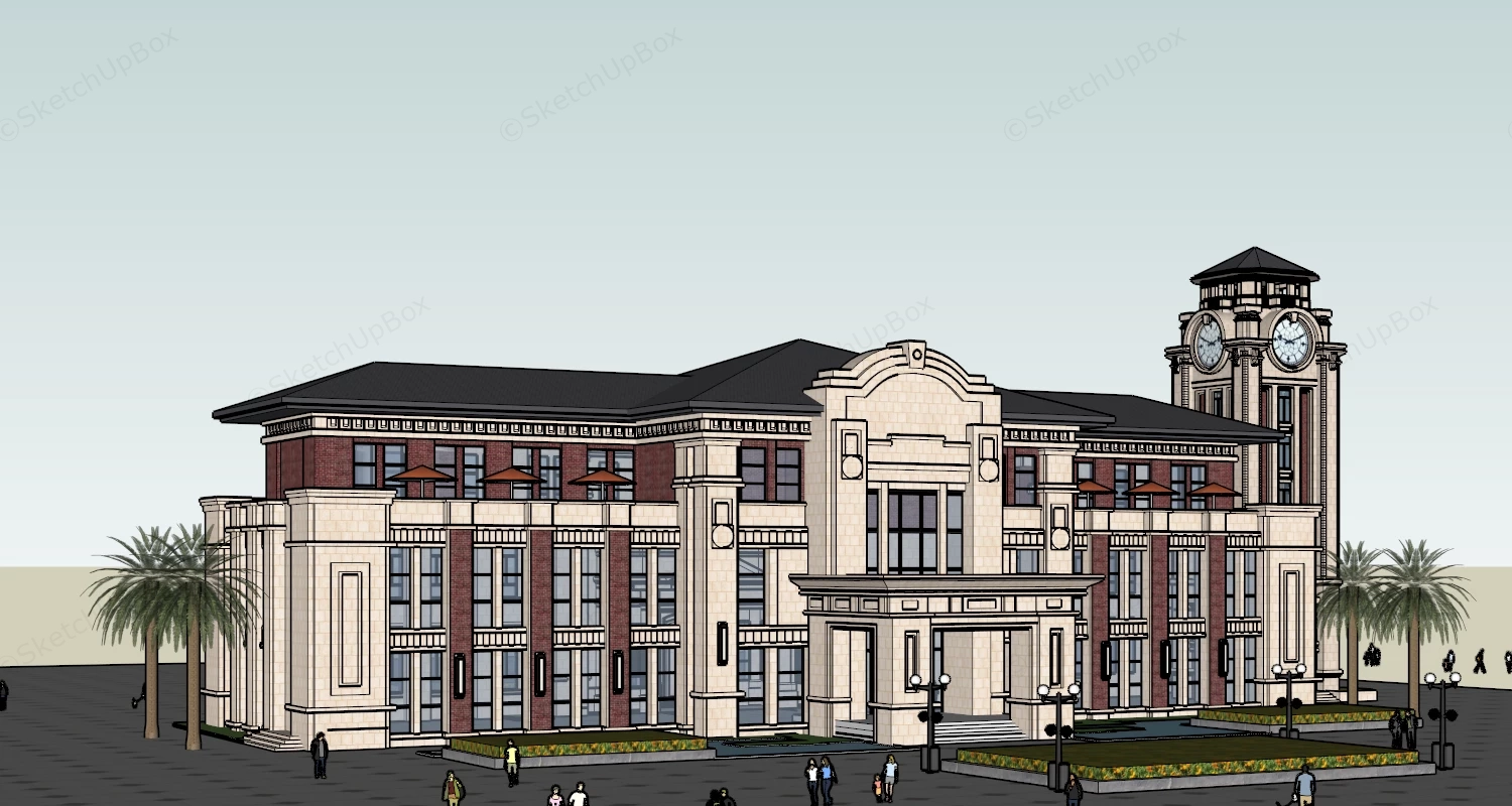 Modern Eclecticism Architecture sketchup model preview - SketchupBox