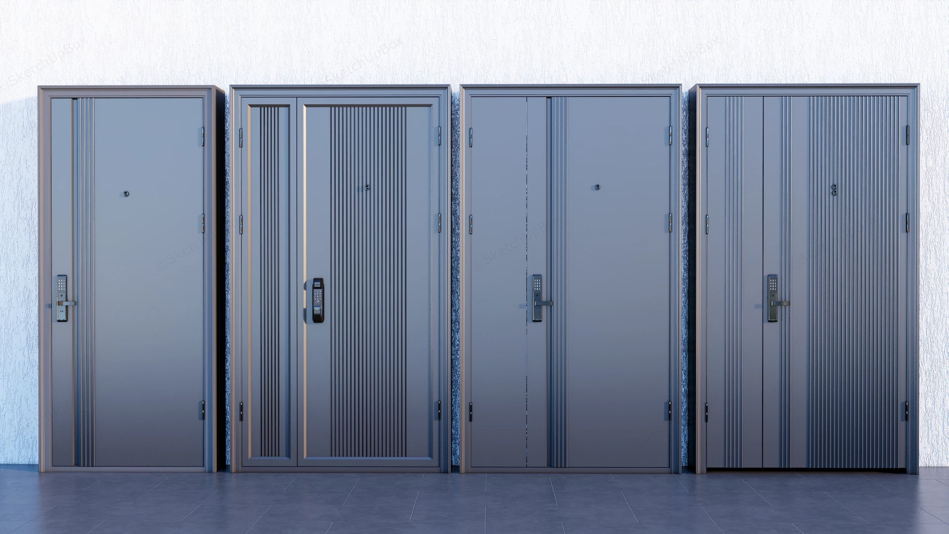 Modern Security Doors sketchup model preview - SketchupBox