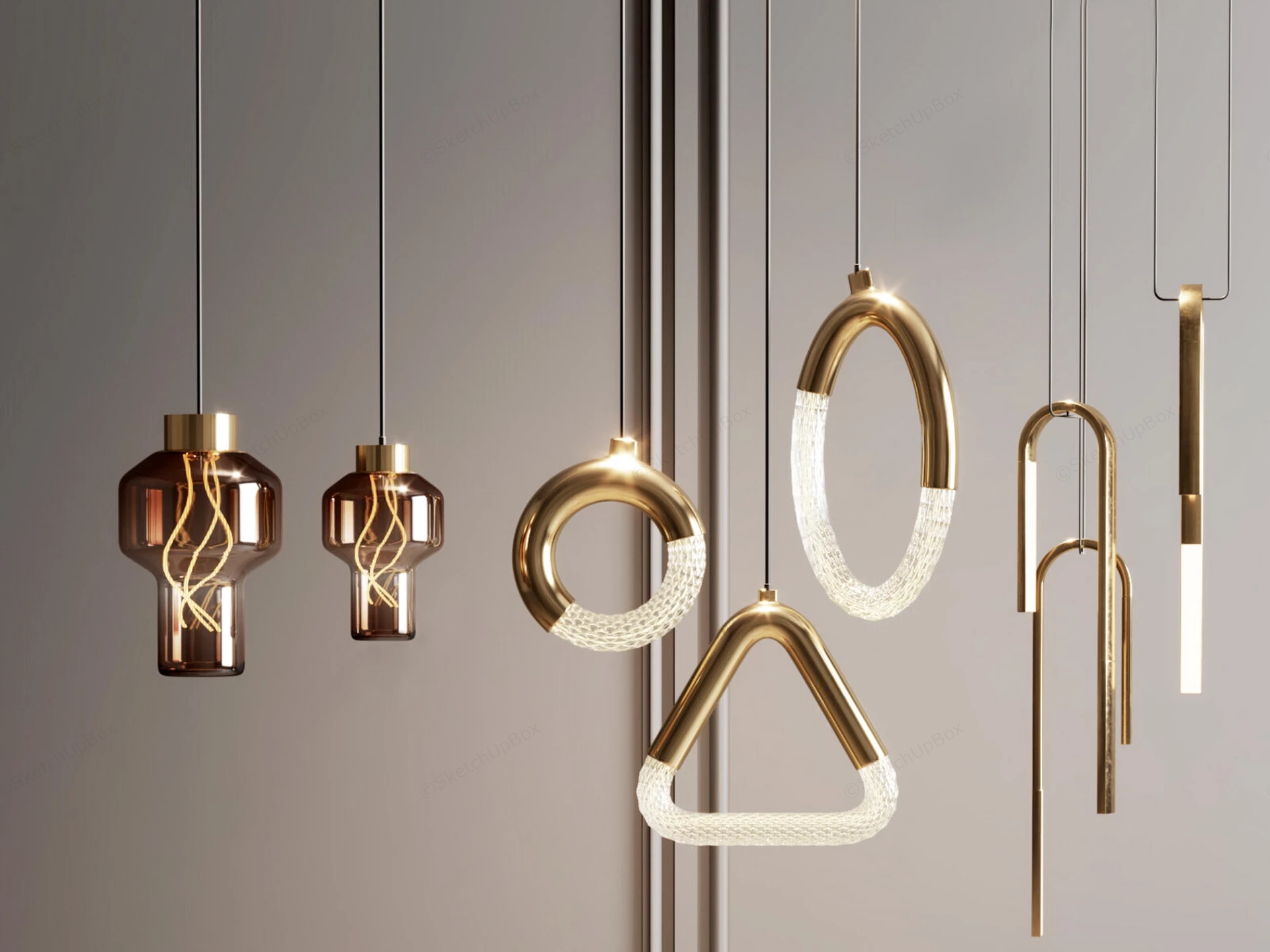Luxury Pendant Lights sketchup model preview - SketchupBox