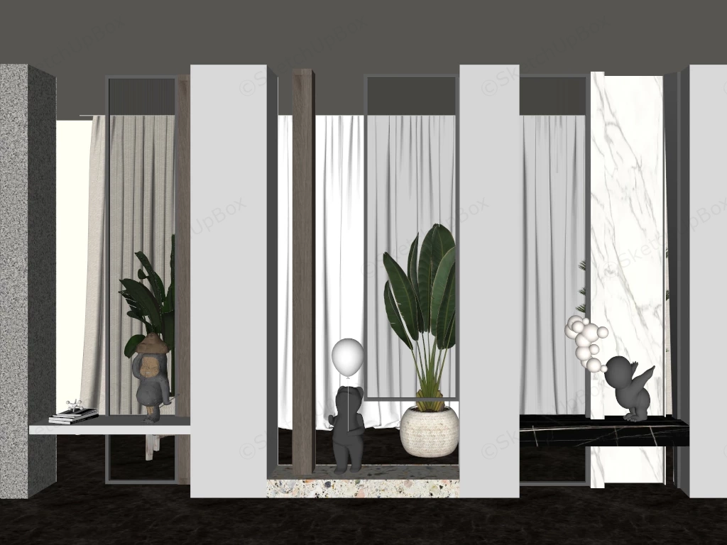 Glass Room Partitions Design sketchup model preview - SketchupBox