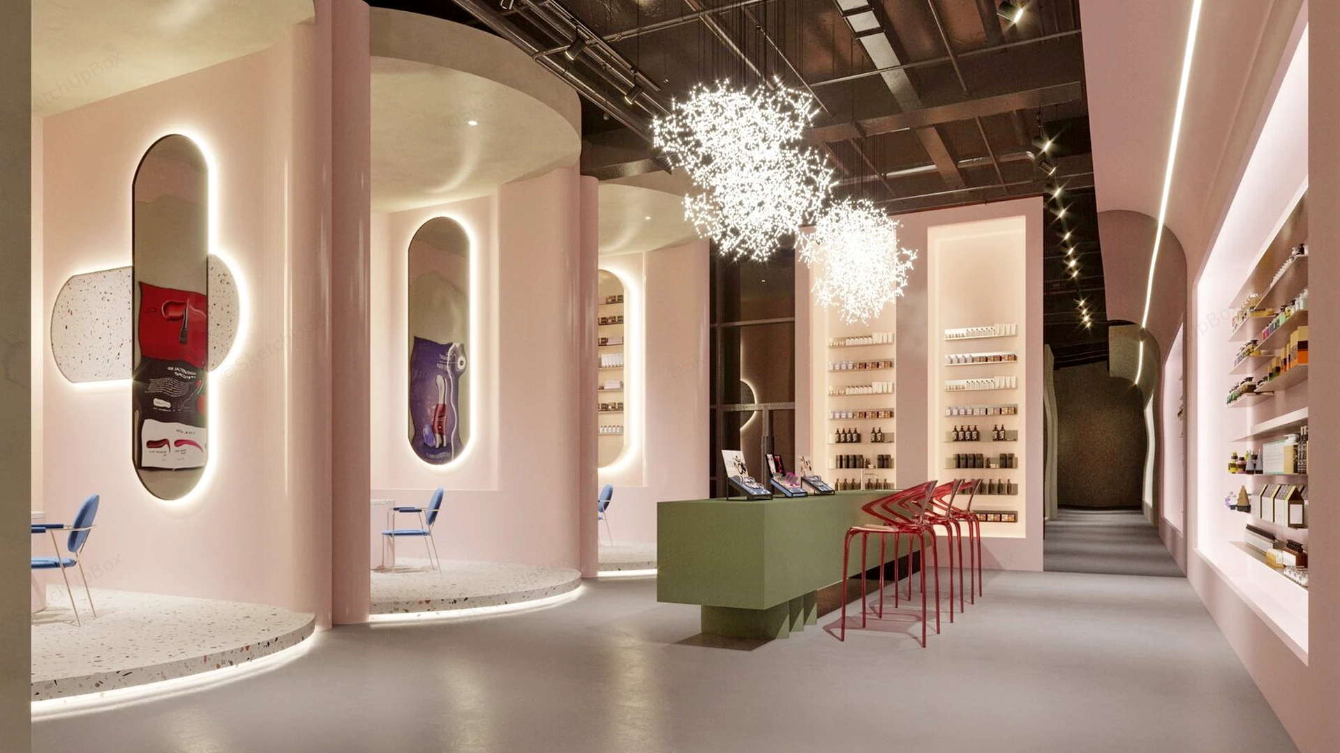 Luxury Nail Salon sketchup model preview - SketchupBox