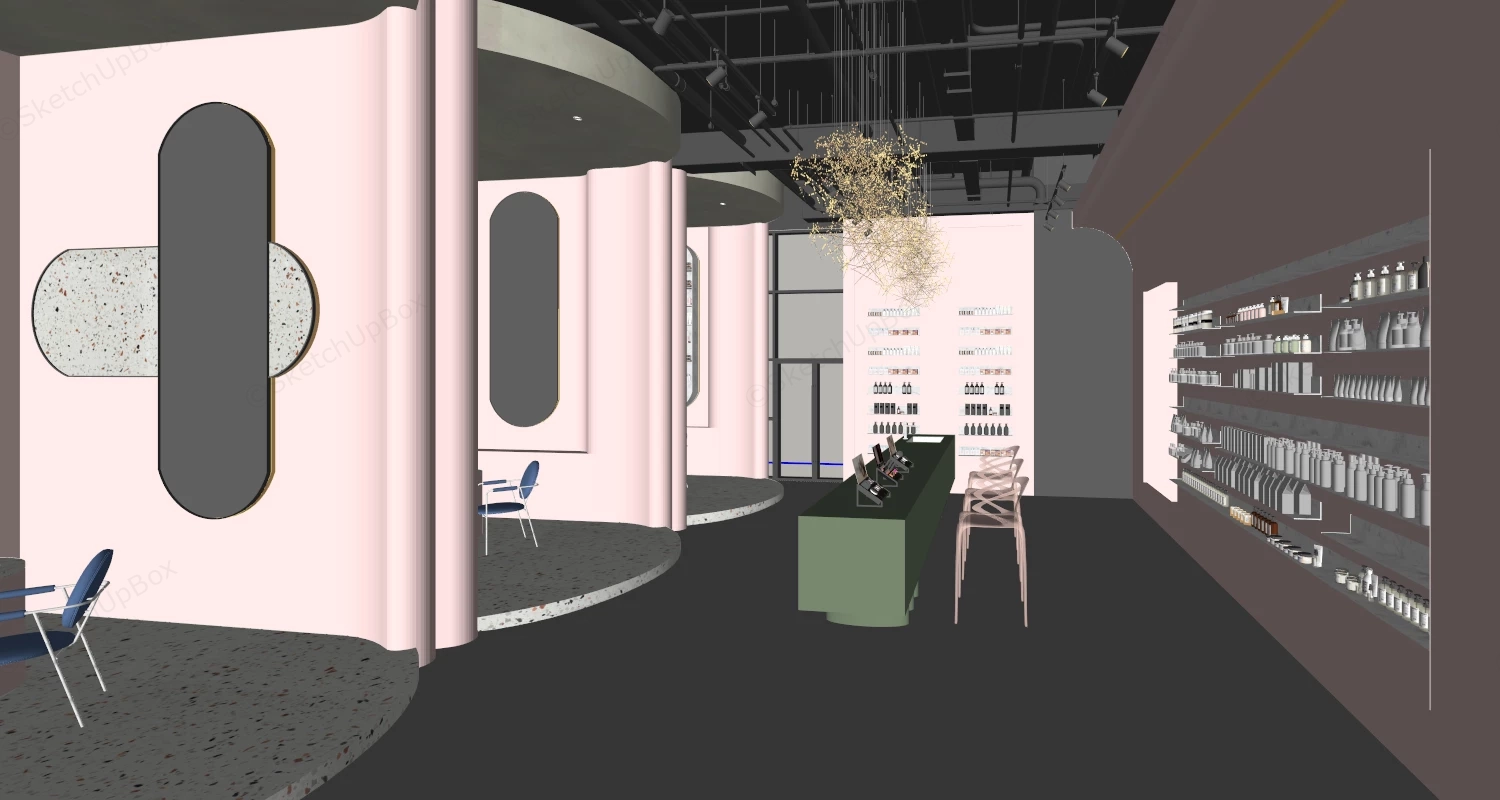 Luxury Nail Salon sketchup model preview - SketchupBox