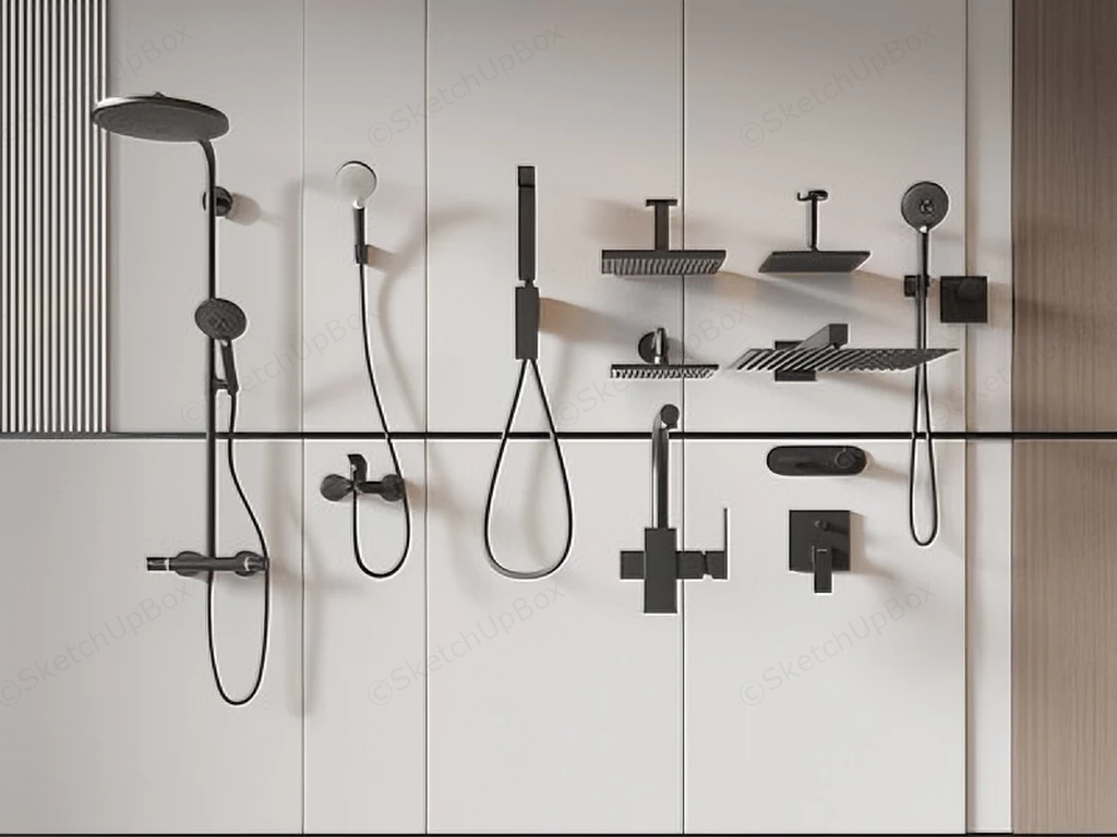 Shower Hardware And Accessories sketchup model preview - SketchupBox