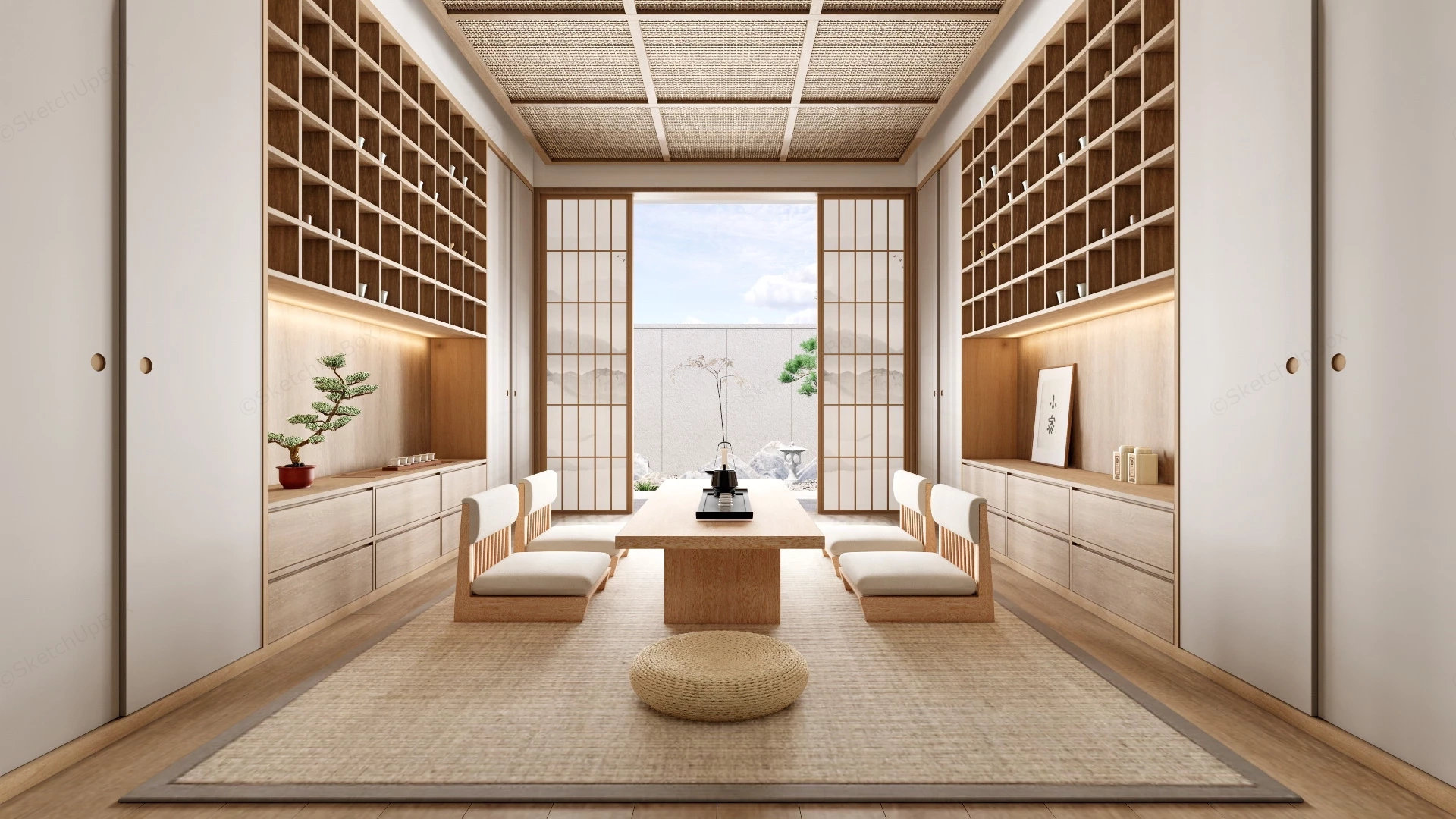 Japanese Tea Room Design sketchup model preview - SketchupBox
