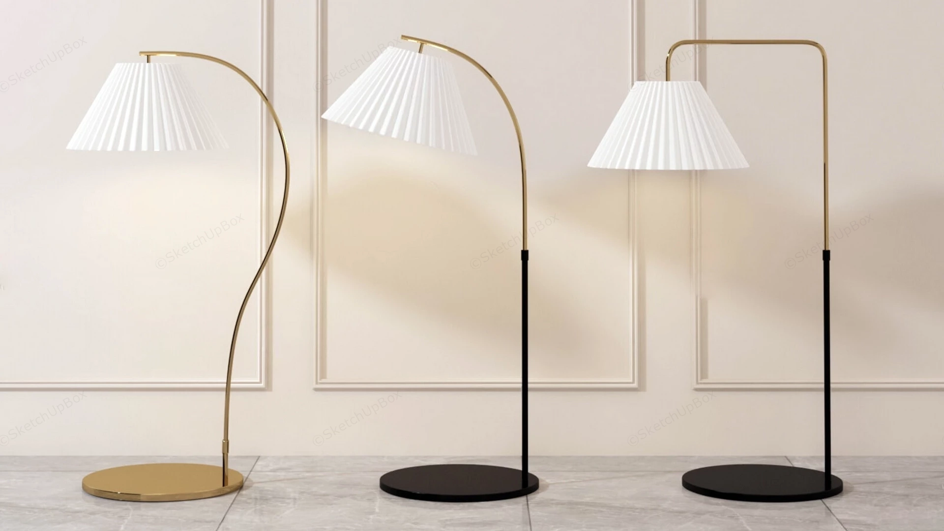 Modern Minimalist Floor Lamps sketchup model preview - SketchupBox
