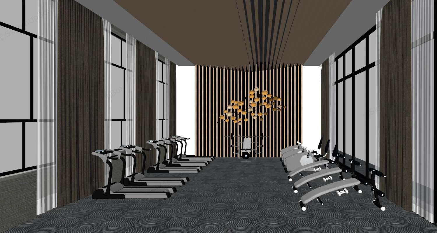 Office Gym Equipment sketchup model preview - SketchupBox