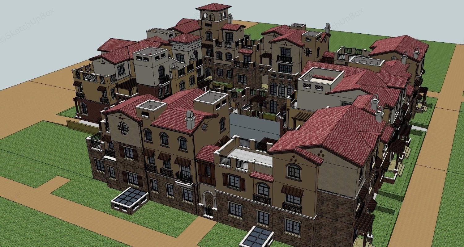 Residence Area House sketchup model preview - SketchupBox