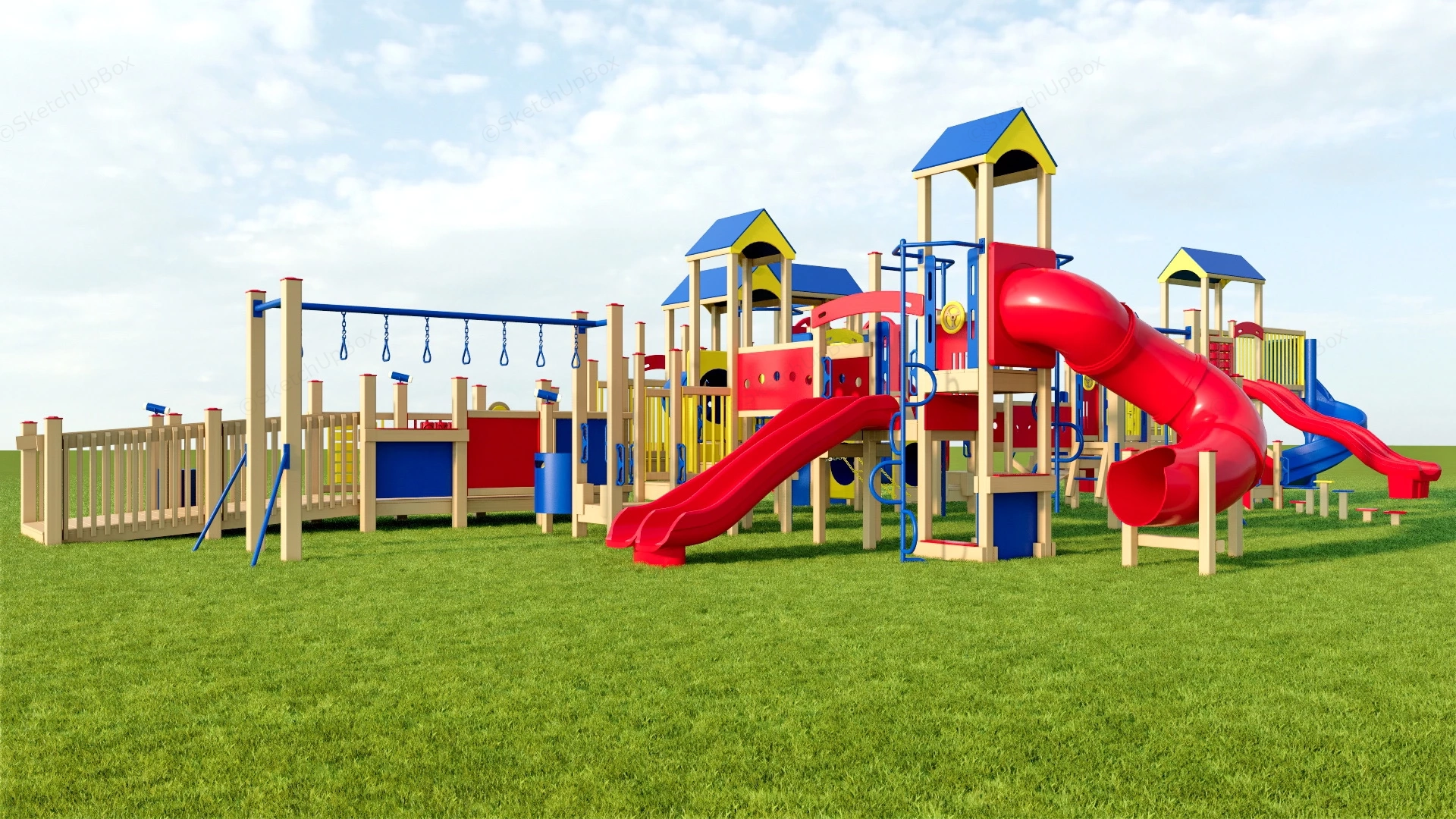 Large Outdoor Playset For Kids sketchup model preview - SketchupBox