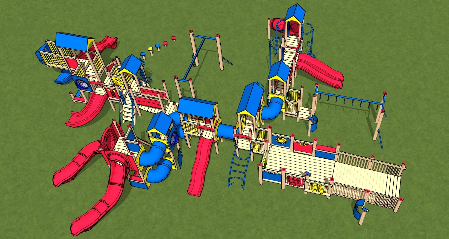 Large Outdoor Playset For Kids sketchup model preview - SketchupBox