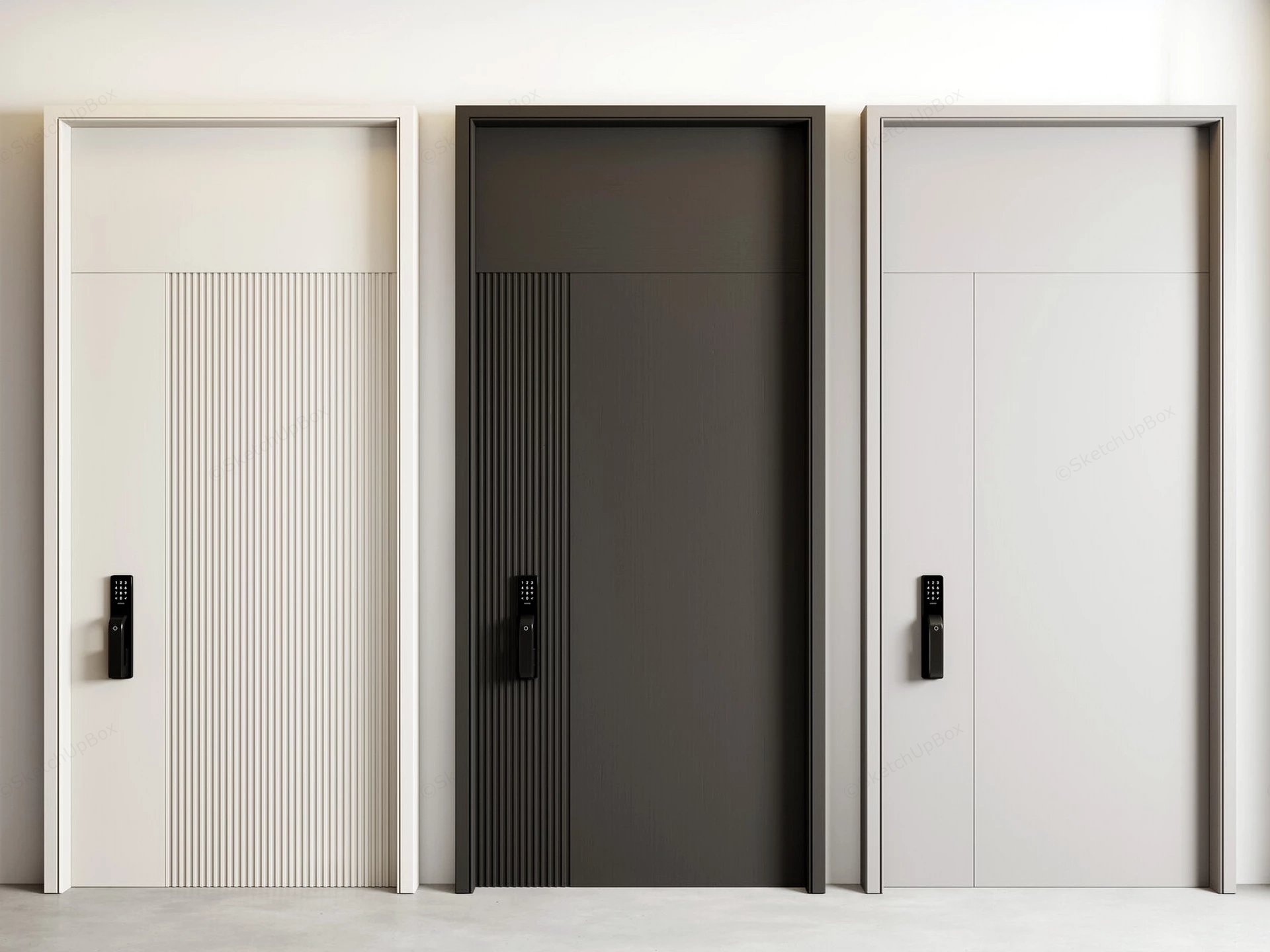 Modern Front Door Ideas sketchup model preview - SketchupBox