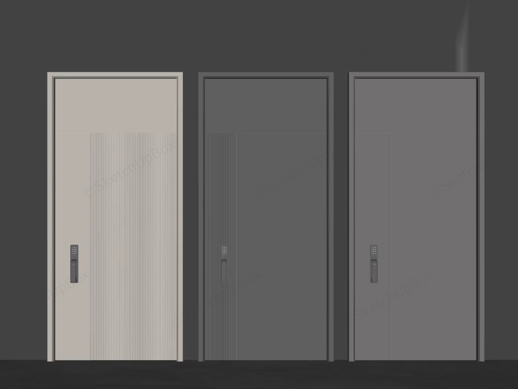 Modern Front Door Ideas sketchup model preview - SketchupBox