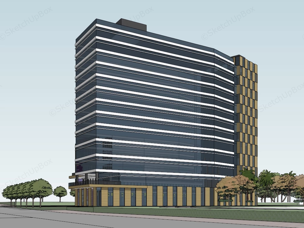 Luxury Hotel Exterior Design sketchup model preview - SketchupBox