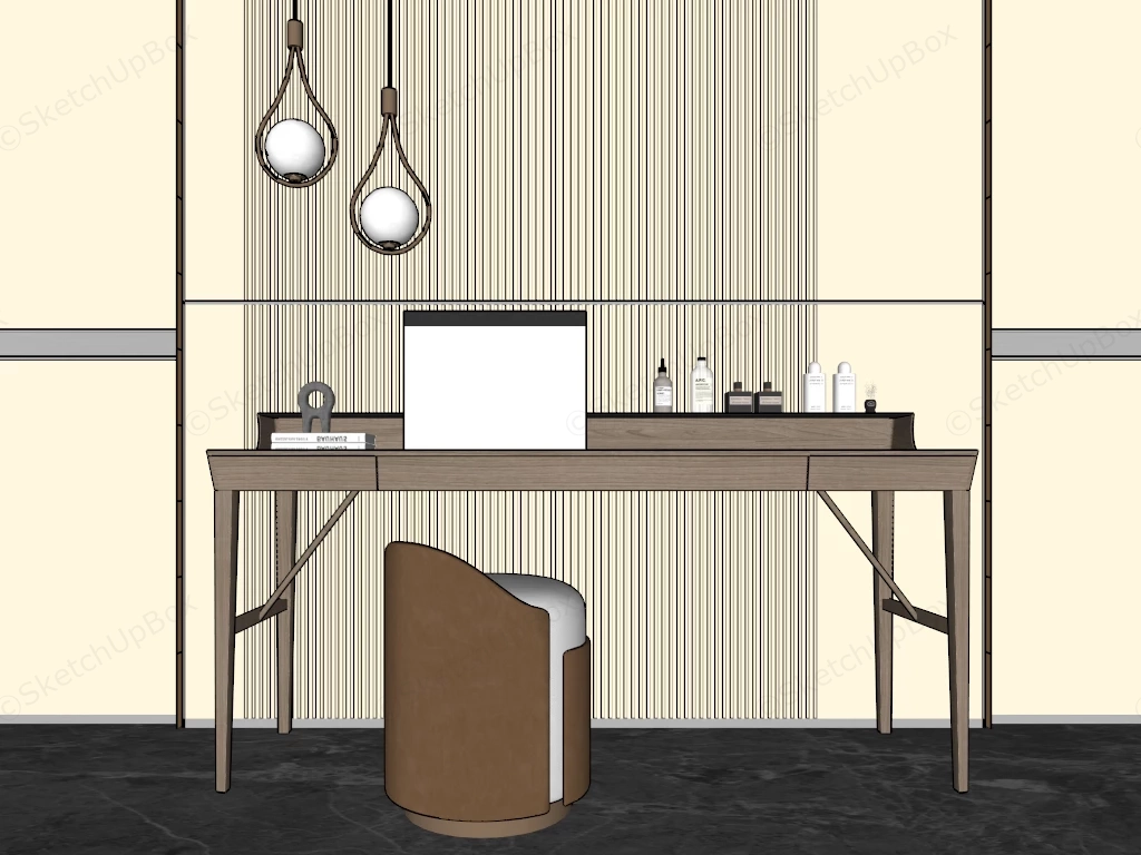 Minimalist Wood Dressing Table sketchup model preview - SketchupBox