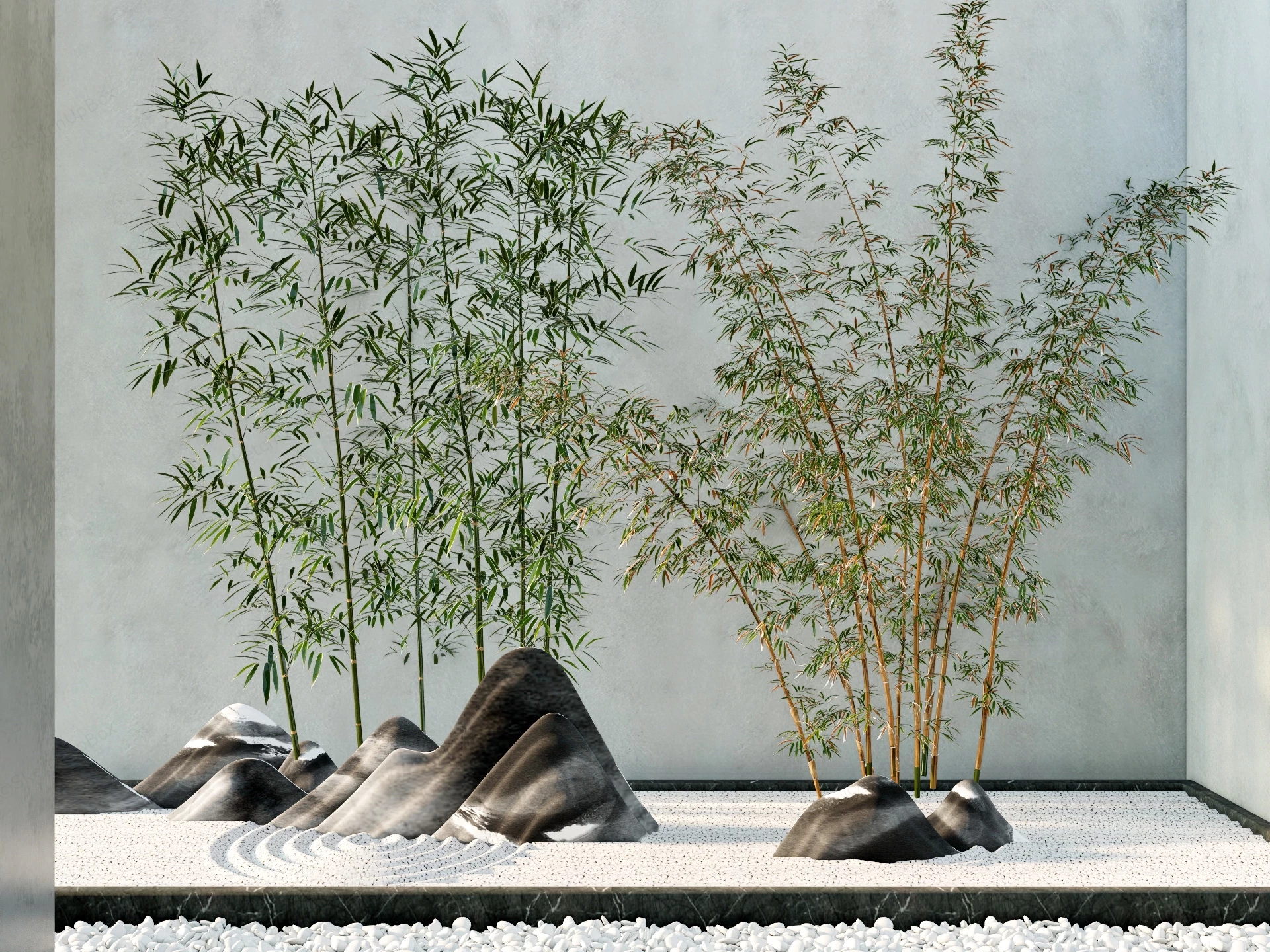 Bamboo Zen Garden Ideas sketchup model preview - SketchupBox