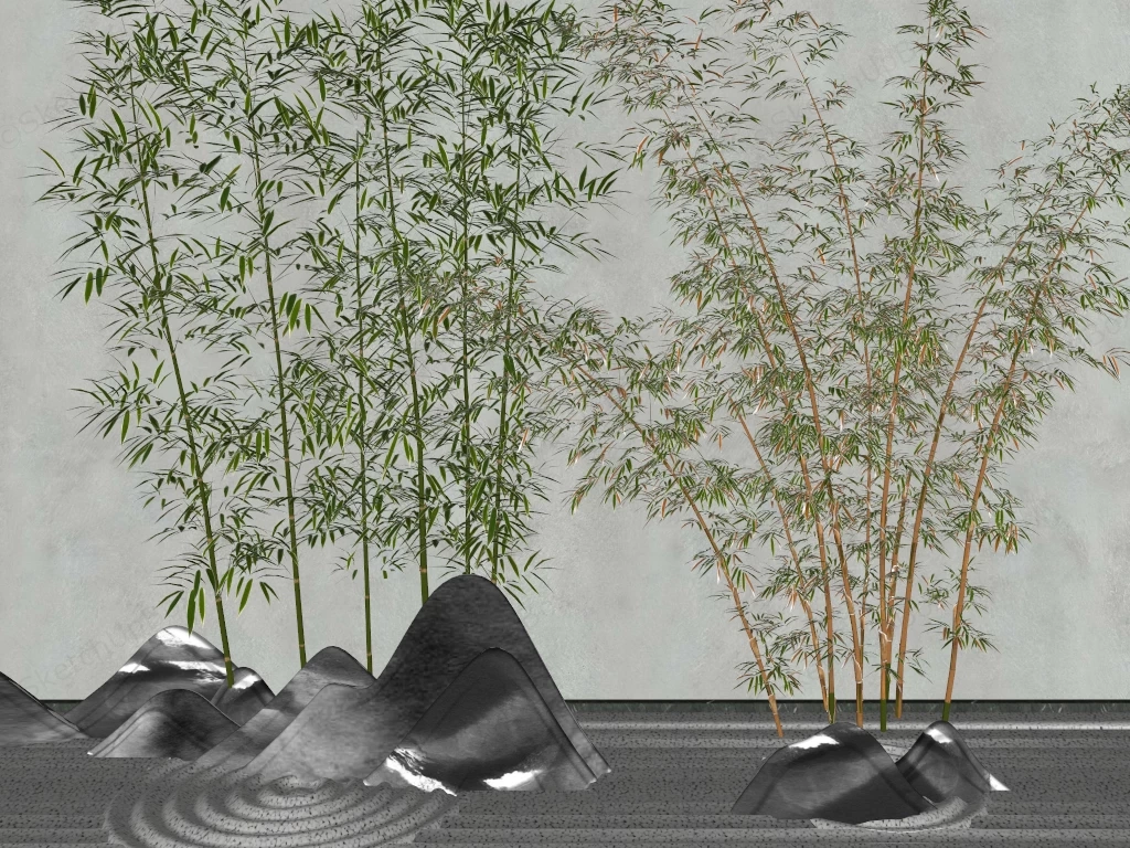 Bamboo Zen Garden Ideas sketchup model preview - SketchupBox