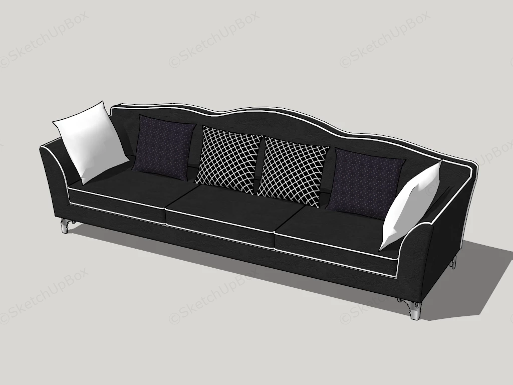 Black Fabric Sofa sketchup model preview - SketchupBox