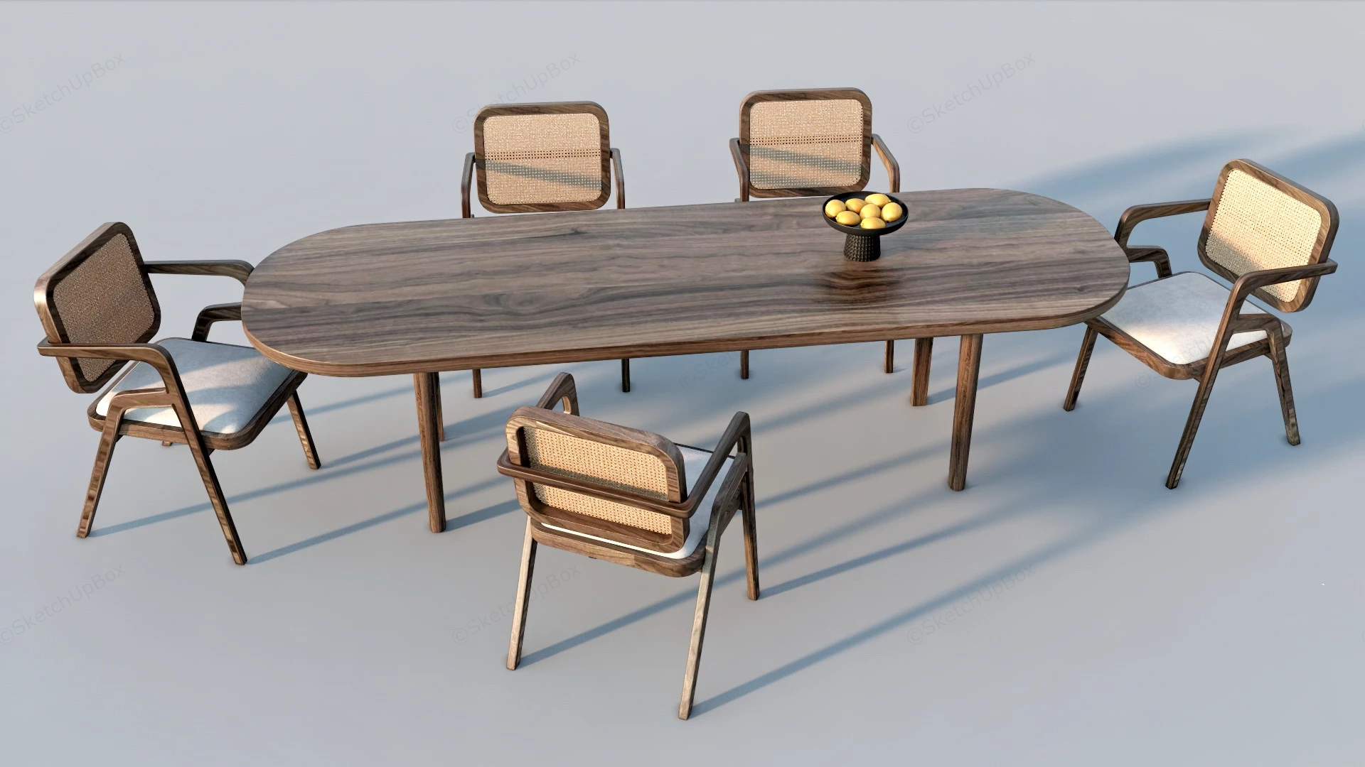 Nordic Dining Table Set sketchup model preview - SketchupBox