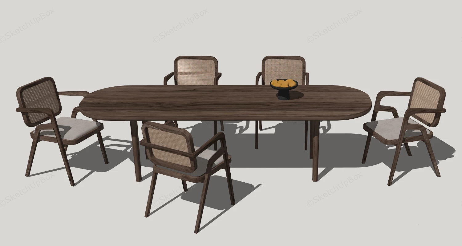 Nordic Dining Table Set sketchup model preview - SketchupBox