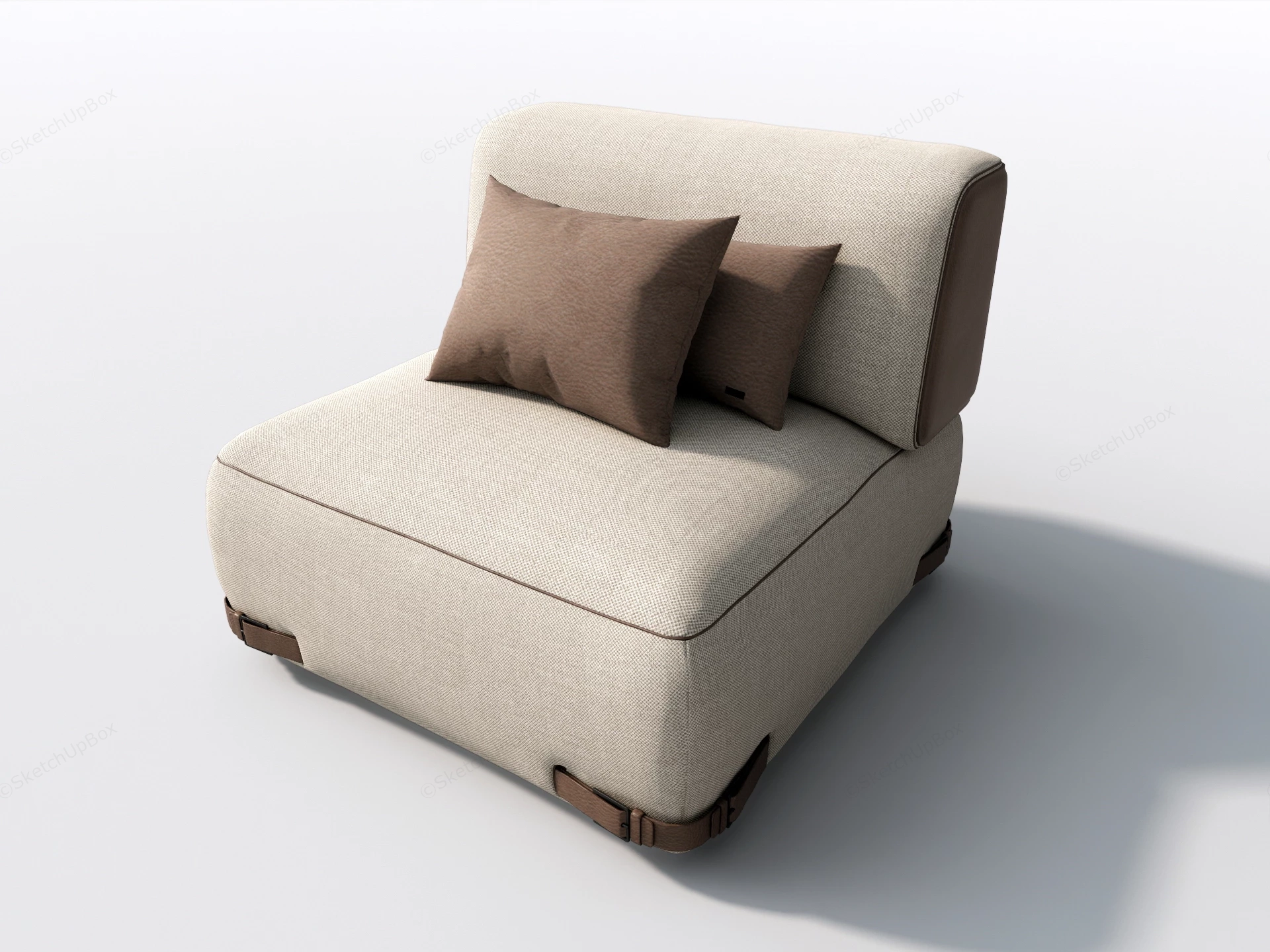 Low Profile Single Sofa sketchup model preview - SketchupBox