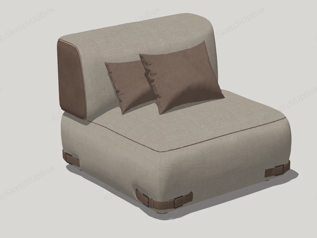 Low Profile Single Sofa sketchup model preview - SketchupBox